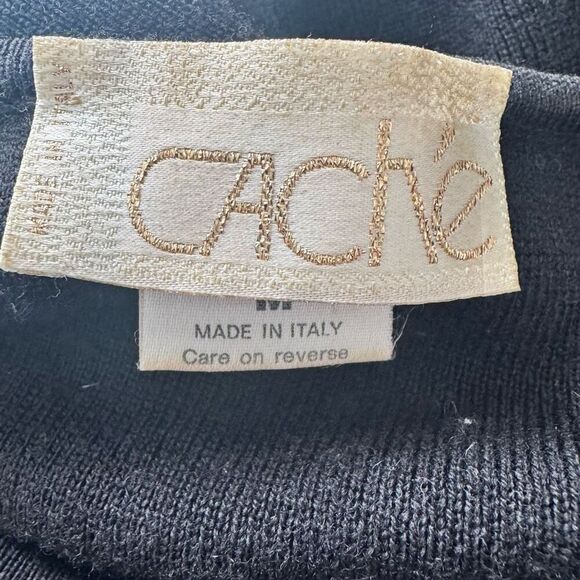 VTG Cache Made In Italy Merino Wool Long Wrap Sweater Size M - Picture 8 of 10